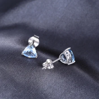 JewelryPalace 1.8 tc Genuino Azul Topacio Pendientes del Perno prisionero de la Plata Esterlina 925 Aretes para las Mujeres de corea Utilidad de la Moda de Joyería de 2021