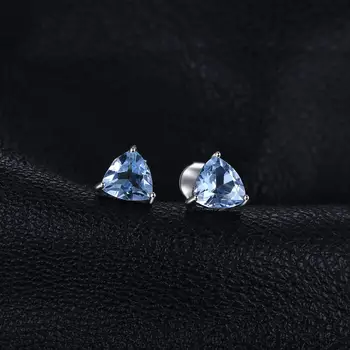 JewelryPalace 1.8 tc Genuino Azul Topacio Pendientes del Perno prisionero de la Plata Esterlina 925 Aretes para las Mujeres de corea Utilidad de la Moda de Joyería de 2021