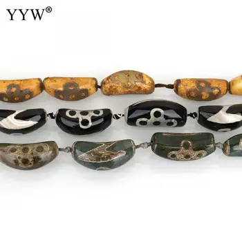YYW 8PCs/Strand Natural Tibetano Ágatas Dzi Bolas de Bolas Para la Fabricación de la Joyería de BRICOLAJE Agujero de 3mm Suerte Bendición de Perlas Para las Mujeres de los Hombres