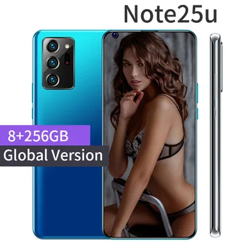 7.7 Pulgadas Note25U Global de la Versión 4G LTE Smartphone 256G ROM 8G de RAM Deca Núcleo 6800mAh de IDENTIFICACIÓN facial Desbloqueado Android 10.0 Teléfono Móvil