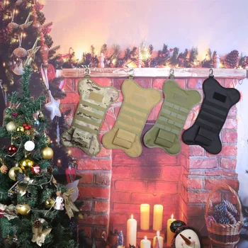 El hueso en forma de calcetín de Navidad Bolsa Para Perros Mascotas Con Correas MOLLE Y Revisión Titular de la Navidad de la Decoración del Hogar