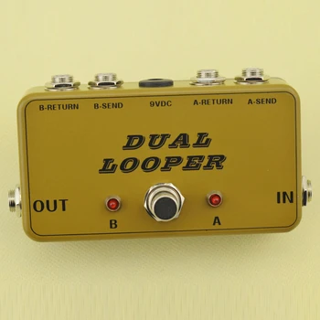Nuevo True-Bypass Looper de Efecto Pedal de Efectos para Guitarra Pedal Looper Conmutador de bypass de pedal de guitarra, Verde del Ejército de doble Bucle interruptor