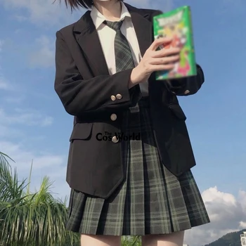 [Chi Tai Hei] Japonés Femenino Femenino Primavera Otoño traje Negro Chaqueta de Manga Larga Chaquetas Abrigos Outwear Para JK Uniforme de la Escuela