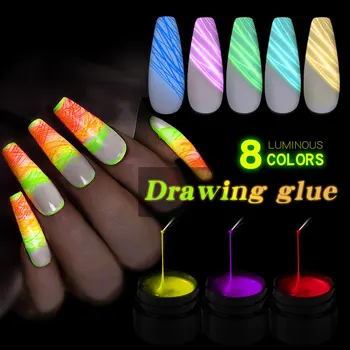 La pintura de Gel de 8ml de tela de Araña en Caliente de Uñas de Arte de Alta Calidad, Salón de Manicura de Color LED de la Línea de Dibujo Pintura de Gel nail art decoraciones