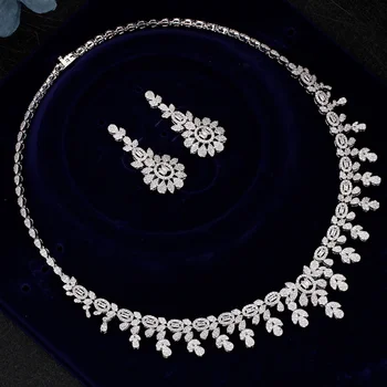 TIRIM Dubai de Lujo Elegante de la Novia del Collar de la Conjunto de las Mujeres Zirconia Cúbico de la Boda Conjuntos de Joyas Para Novias Accesorios jewelri