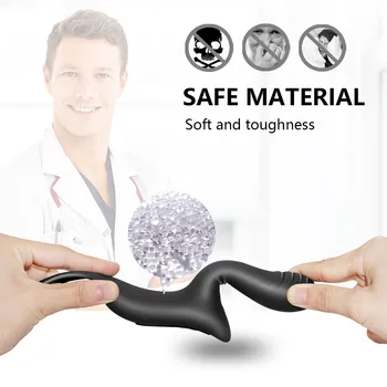 10 Modos de Control Remoto Impermeable Anal Vibradores de Próstata Masajeador de Silicona Culata Enchufe Con Aro de los Juguetes Sexuales para Hombres
