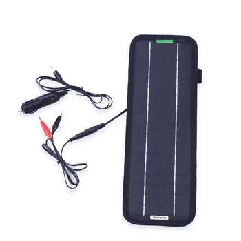 Xinpuguang 5W 18V Panel Solar Mono de Células Mantenedor Cargador para Batería de 12V Encendedor de Cigarrillos del Coche de Carga de Cocodrilo 325*125mm