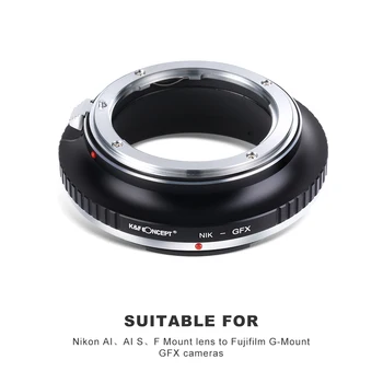 K&F Concepto Lente de la Cámara Adaptador de Montura para Nikon AI AI-S de la Serie F de Montaje de la Lente para Fuji de la Serie GFX Cuerpo de la Cámara