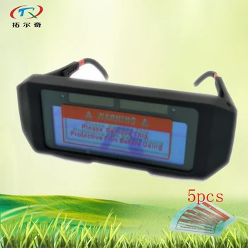 Negro de Soldadura Casco gafas de Oscurecimiento Automático ojo proteger a los pequeños de la Soldadura de la máscara casco de la energía solar y la batería de li con vidrio AG01(1100)