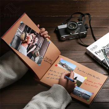 Nuestra Aventura Libro Álbum de Fotos de un Álbum de Regalo DIY hechos a Mano Álbum de recuerdos de la Película cuaderno de notas de Viaje de Aniversario de Bodas