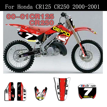 2000-2001 CR 125 250 Personalizado en un Equipo de los Fondos de Gráficos Pegatinas 3M Pegatinas Kit de Bici de la Suciedad Para Honda CR125 CR250 2000 2001