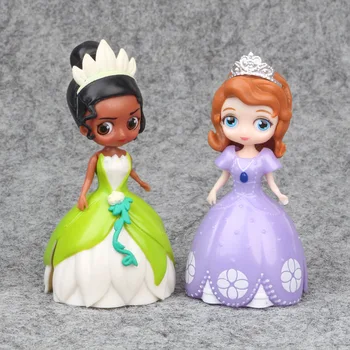 18pcs/set Princesa de Disney Figuras Magiclip Vestido Enredado Alice Ámbar Tiana Muñecas Elsa Anna Modelo Conjunto de Niños de Juguete Para Niños
