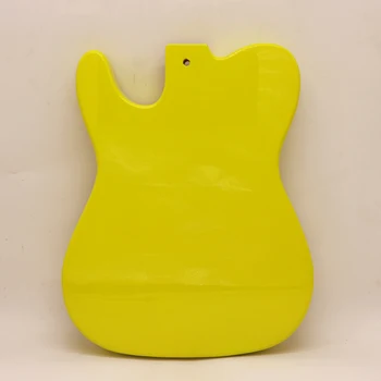 TL Guitarra de cuerpo amarillo de BRICOLAJE Partes de Guitarra de madera de álamo eléctrico personalizado de pintura guitarra barril