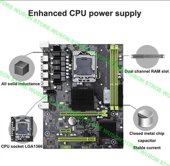 Descuento de la placa base con la CPU de la marca RAM HUANAN ZHI X58 Pro LGA1366 paquete de la placa base de CPU Intel Xeon L5640 2.26 GHz RAM 16G(2*8G)