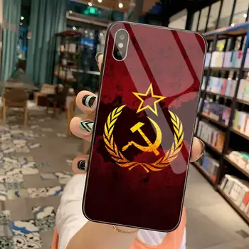 Dabieshu Unión Soviética URSS Bandera de la caja del Teléfono de la Cubierta de Vidrio Templado Para iPhone 11 Pro XR XS MAX 8 X 7 6 6 Plus SE 2020 caso