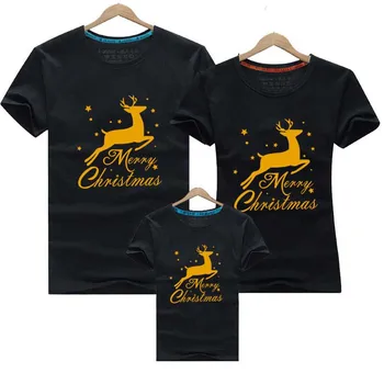 Navidad, Papá, Mamá, Bebé T-Shirt de la Ropa para la Familia de Coincidencia de Trajes de Ropa de Madre Hija Hijo de Padre Mirada de Mamá y de Mí Camisa