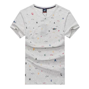 De lujo Real de la marca t-shirt hombres ropa 2019 de Verano de algodón t camisa de los hombres en 3D bordado Tace & Shark t shirt homme plus tamaño 3XL