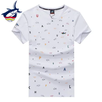 De lujo Real de la marca t-shirt hombres ropa 2019 de Verano de algodón t camisa de los hombres en 3D bordado Tace & Shark t shirt homme plus tamaño 3XL
