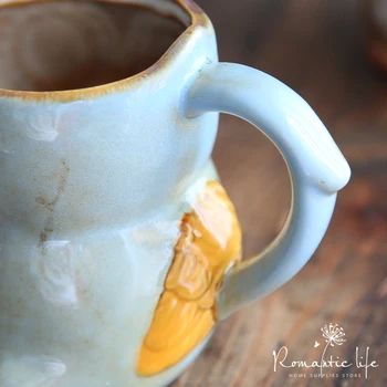 Lindo del Búho Tazas de 300 ml Taza de Café de Cerámica 3D Leche Animal Tazas de Té de Desayuno por la Mañana Taza de Café para la Recolección de Envío de la Gota