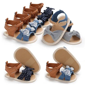 2019 Bebé de Verano Zapatos de Bebé Recién nacido Bebé Niñas Niños Zapatos Sólidos No-deslizamiento de la Parte de Proa de la PU de Cuero Transpirable Niño Zapatos 0-18M
