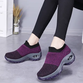 Zapatillas para Mujer Zapatillas de deporte de la Plataforma de colchón de Aire de Ourdoor Calzado Deportivo Transpirable Ligero del Calcetín, Calzado Zapatos Mujer