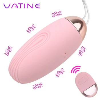 VATINE Control Remoto Inalámbrico Vibrante Huevos 10 Velocidades Estimulador de Clítoris punto G Vibradores Juguetes Sexuales Para Mujeres