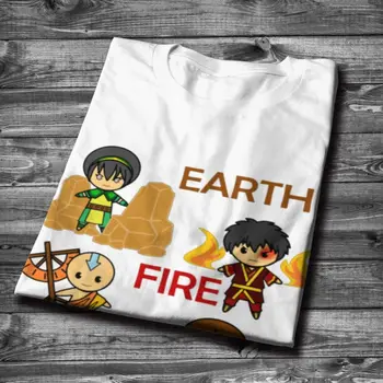 Avatar The Last Airbender Aang Katara Sokka Camiseta de Algodón Puro de la Calidad Capitán Elemento de T-shirt Para Hombres T-Shirt S-6XL Camiseta