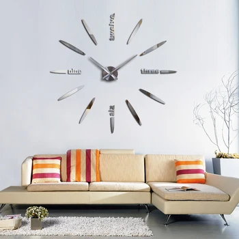 Diy reloj reloj de la Sala de Cuarzo de Acrílico efecto Espejo colores de la decoración del hogar Moderno de la Pared palos todavía el estilo de vida