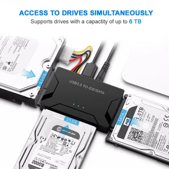 1pc kphrtek USB 3.0 a SATA IDE ATA de Datos Adaptador 3 en 1 para PC Portátil de 2,5