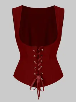 Medieval Steampunk de la Mujer 2 piezas del Conjunto del Hombro de la camiseta de Vendaje Chaleco Etapa Viking Pirata Trajes Cosplay Vestido de Tamaño Más Uniforme