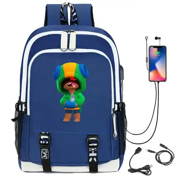 La moda Mochila de Juego héroe de León Cuervo Impresión de Cartera de Viaje Mochila de Carga USB Mochila Con Auriculares Agujero Estudiante de la Bolsa de