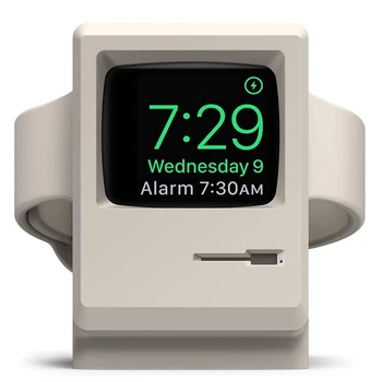 Clásico Equipo de Silicona Diseñada Titular de la Carga de Muelle Soporte para el Apple Watch de la Serie 6/SE/5/4/3/2/1 (de 44 mm, 42 mm, 40 mm, 38 mm)