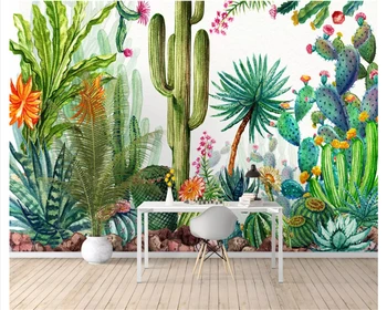 Beibehang de la Vendimia de la personalidad estéreo papel pintado de estilo Nórdico selva tropical de la planta de cactus de fondo de la pared de artículos de decoración para el hogar