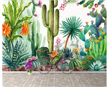 Beibehang de la Vendimia de la personalidad estéreo papel pintado de estilo Nórdico selva tropical de la planta de cactus de fondo de la pared de artículos de decoración para el hogar