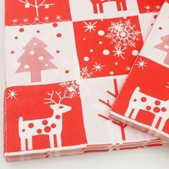 20pcs/pack de Navidad Impreso Desechables, Servilletas de Papel Para DIY de Navidad Fiesta de la Decoración de Suministros