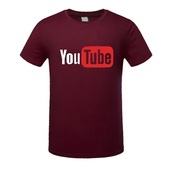Verano de YouTube Impresión del Logotipo de los Hombres de las Camisetas de los Hombres de Algodón T-shirts suelta de código grandes de la moda de su tiempo de ocio Camisetas
