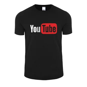 Verano de YouTube Impresión del Logotipo de los Hombres de las Camisetas de los Hombres de Algodón T-shirts suelta de código grandes de la moda de su tiempo de ocio Camisetas