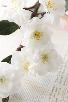 Toque Real Hydra artificiales flores de cerezo Japonés falso decorativos de flores para la boda de la nueva casa de 4 colores