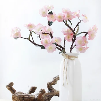 Toque Real Hydra artificiales flores de cerezo Japonés falso decorativos de flores para la boda de la nueva casa de 4 colores