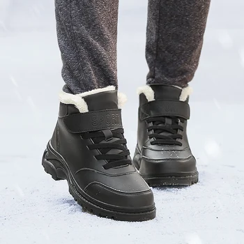 Nuevos Hombres de la Moda Botas de Alta Calidad Impermeable antideslizante hombres de Tobillo Botas de Nieve Zapatos Calientes de Piel de Felpa Hombre Zapatos de Invierno