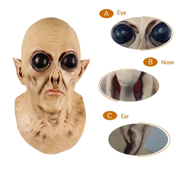 Cosmask UFO Alien Máscara de Látex Espeluznante Geezer Máscara para la Fiesta de Disfraces de Halloween
