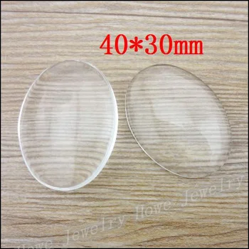 40*30 mm 30 piezas de Buena Calidad Oval de Vidrio Transparente Cabujones Marco Colgante de la Tapa de Ajuste de Collar y Aretes de Decisiones