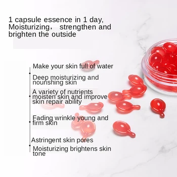 38PCS/Botella de Fullereno Caviar Cápsulas Esencia de Ácido Hialurónico Suero facial Hidratante Blanqueamiento de los Poros del Encogimiento Esencia Anti-Envejecimiento