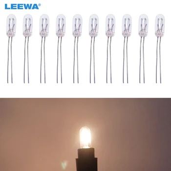 LEEWA 30pcs Cálido Blanco/Ámbar Coche T4 12V 1W lámpara Halógena Externo Lámpara de Halógeno de Reemplazo del Panel de la Luz de Bulbo #CA2696