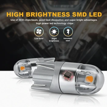 ANMINGPU 2x Lámpara de Señal W5W Led Canbus 3030SMD T10 Led Para Coche Despacho de Luz Luces de Lectura Luz de techo Luces Interiores