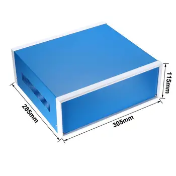 Uxcell cubierta Impermeable Cubierta de la Caja de Electrónica de Proyectos de BRICOLAJE al aire libre de la Caja de conexiones Carcasa Electrónica de Hierro de Caso caja Azul