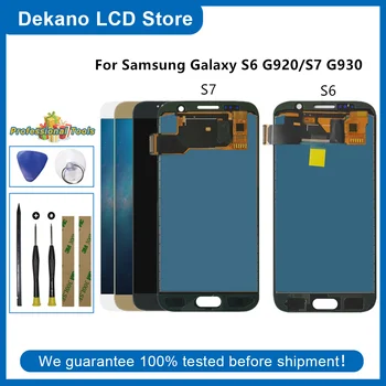 Para Samsung Galaxy S6 G920 Pantalla LCD de Pantalla Táctil Digitalizador Asamblea Para Samsung S7 G930A G930T G930V G930P/F Pantalla LCD