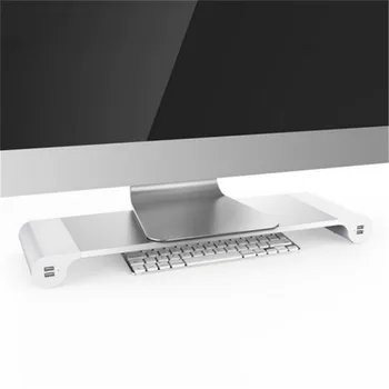 Elegante Base Titular de Soporte de Escritorio de la Aleación de Aluminio Multifunción Soporte del Equipo Con 4 el Puerto de USB Para PC Portátiles y Monitor