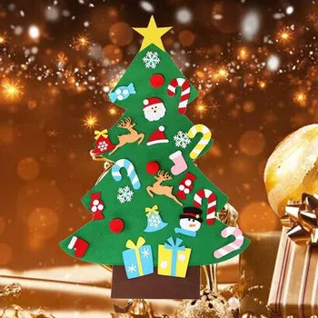 Árbol de navidad de Fieltro Fir BRICOLAJE Sentía Árbol de Navidad Adornos de Árbol de Nuevo Sentí Año Adornos de la Casa Santa de la Navidad Regalos de Navidad Para C8K5