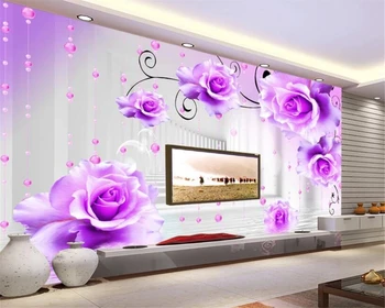 Beibehang de inicio Personalizada de fondo de la pared 3d papel pintado de la moda de agua de rosas amplió el espacio de sala de estar decoración de la pared 3d fondo de pantalla